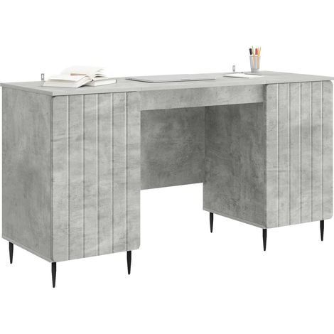Maison Exclusive - Schreibtisch mit Tür Betongrau 142,5 x 50 x 75