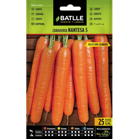 Batlle Semillas de Zanahoria Nantesa 5 S. Cilindro - 3 Bolsitas