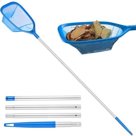Pool-Skimmernetz mit verstellbarer Aluminiumstange (63–153 cm) – Feinmaschig, 13 cm tief – 4er-Set für effiziente Reinigung