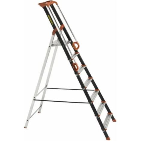Centaure – Escabeau Pro'Up 7 marches – Hauteur de travail 3,4 m – Charge maximale 150 Kg – Tablette porte-outils large – Patins antidérapants