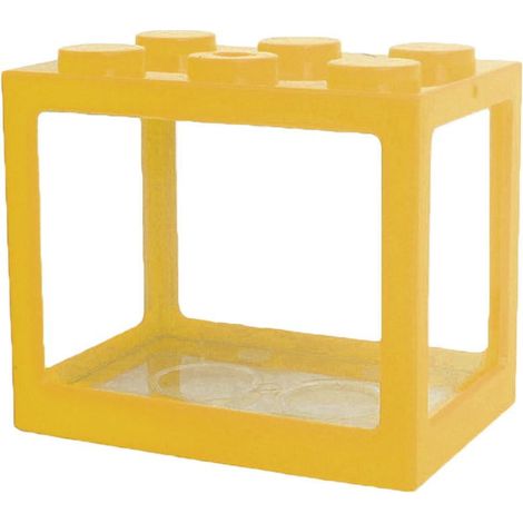 Aquarium Pour Betta - Blocs Empilables En Plastique Transparent - Mini Bassin Décoratif Avec Trou D'Accès Haut - 10 x 12 x 8 cm - 1 Pièce (1/5)