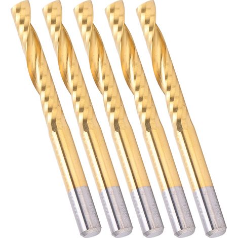 Ensemble de 5 fraises à spirale pour défonceuse CNC, pour la découpe de l'aluminium, 4 x 25 x 45 mm (1/5)
