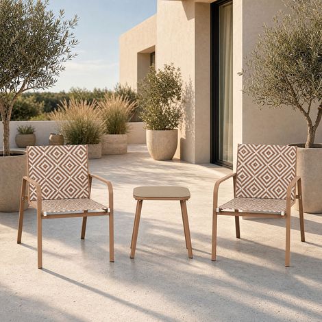 Salon de Jardin - HOME DECO FACTORY - MEXICO - Graphique - Beige (1/4)