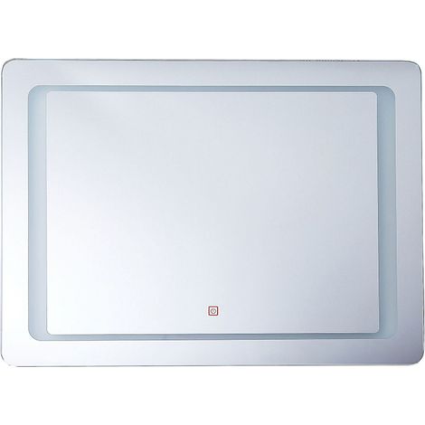 LED-Badezimmer-Spiegel WASSY 80 cm 60 cm Silber