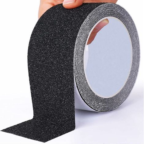Ruban adhésif antidérapant pour escaliers – Pour marches, marches, échelles et plus encore – Noir, 1 rouleau, 25 mm x 5 m (1/5)