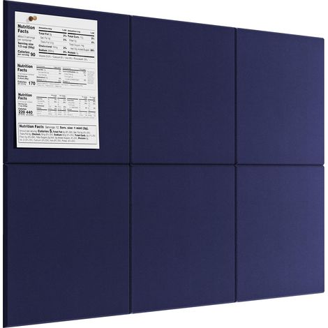 Tableau d'affichage carré en feutre et liège, autocollant, avec punaises, pour bureau, école, maison, décoration murale, notes, photos (bleu) (1/5)