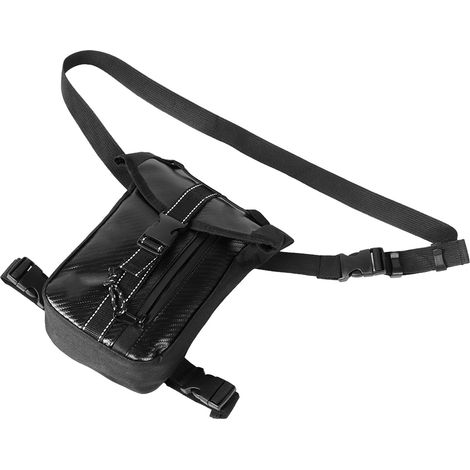 Sac de jambe/ceinture/épaule moto style fibre de carbone, sac à dos imperméable pour motocycliste, sac de rangement pour cuisse et taille. (1/5)