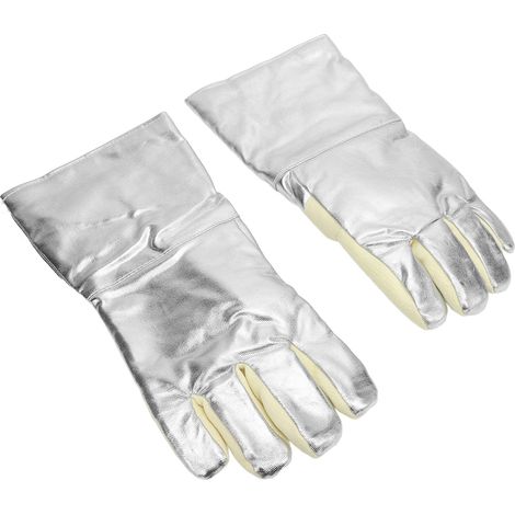 Gants résistants à la chaleur jusqu'à 500 °C, anti-brûlures, résistants à l'usure, avec pouce renforcé pour le travail en aciérie, fonderie et boulangerie.