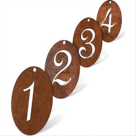 Dekorativer Adventskranz in Form rostfarbener Zahlen, 4er-Set, rund (1/5)