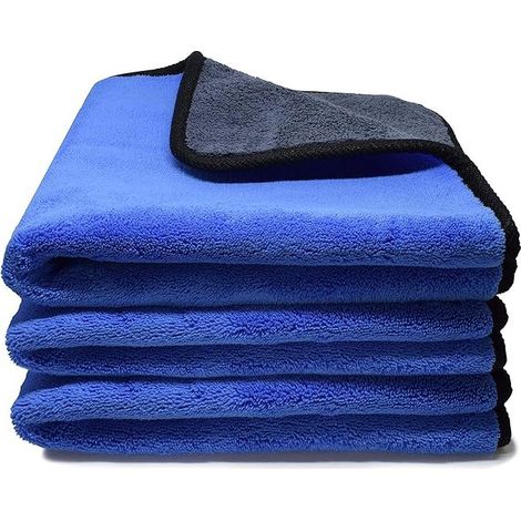 Sollbry 3X Mikrofasertuch mit 500 g/m² für perfekte Lackpflege - Extrem saugfähig und weich für die Auto- und Motorradpflege 30 x 30 cm (3 Stück) (1/5)
