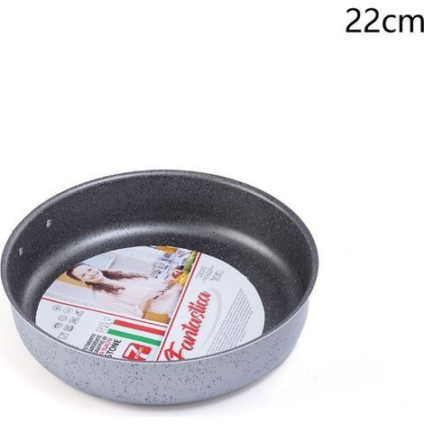 TRADE SHOP - Tortiera Rotonda Rivestimento Antiaderente Antigraffio ø18-22-26-30cm Teglia Cucina -    -diametro 22cm   -