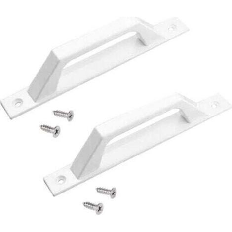 Poignée Droite Aluminium - Finition Laquée Blanche - Pour Portes Coulissantes Et Battantes - 2 Pièces (1/5)