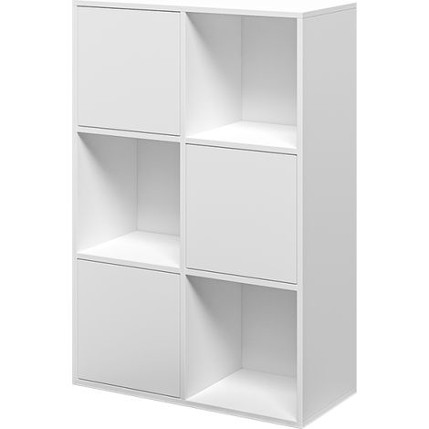 Libreria con ante mobile ufficio 6 scaffali bianco 65x30x97cm Ika 5