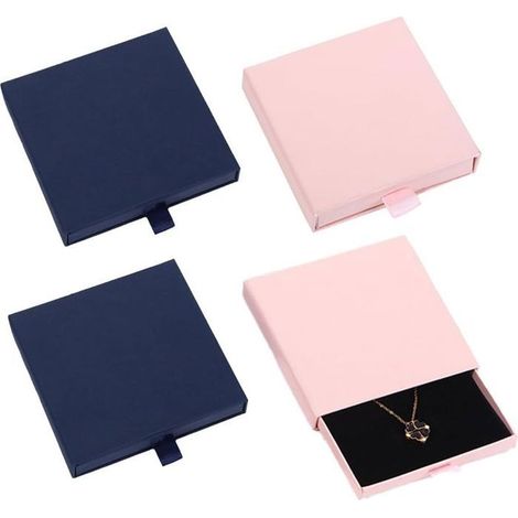 4pcs Boîte cadeau bijoux en papier - Présentoir Petite taille - 6 x 6 x 1 7 cm (1/5)