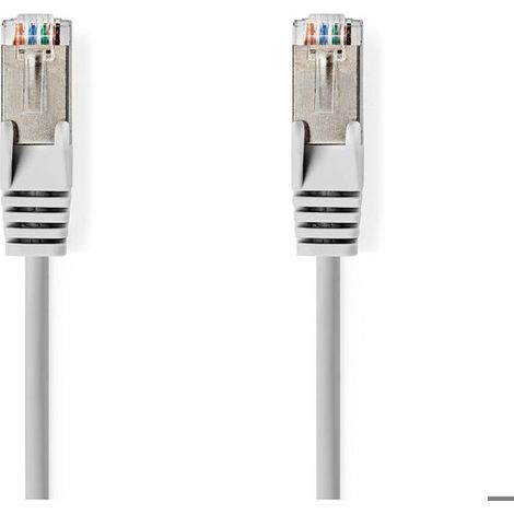 Câble réseau NEDIS CCGL85220GY20 Cat6 - 2,00 m - Double blindage S/FTP Gigabit - Connecteur RJ45 mâle - PVC gris, pour connexion Internet (1/3)