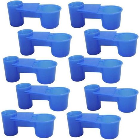 Fontaine À Boire Pour Oiseaux - Fonction Gravité - Compatible Bouteille Standard - Bleu - 10 Pièces (1/4)