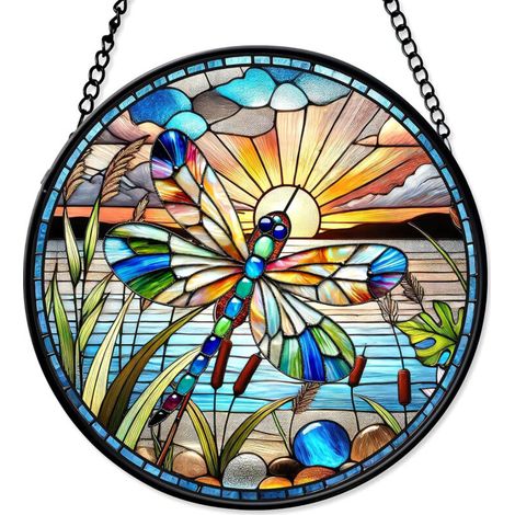 Attrape-soleil vitrail 9 cm suspendu – Décoration intérieure pour fenêtre et mur, cadeau Noël, Fête des Mères, anniversaire (1/4)