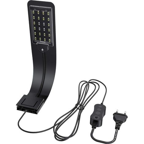 Lampe Led Ultra-Mince Pour Petit Aquarium, Mini Lampe Pince Aquarium Avec 24 Led Lumière Blanche Et Bleue Pour Aquarium De 30-40 Cm, 10w (Noir) (1/5)