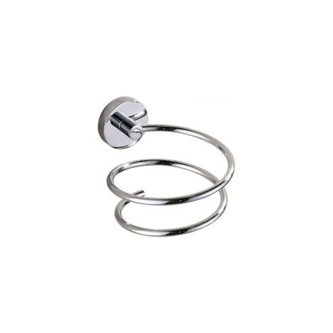 Supporto per asciugacapelli in acciaio inox cromato argento, adatto per l'installazione in camere da letto, bagni e toilette. - Crezuo