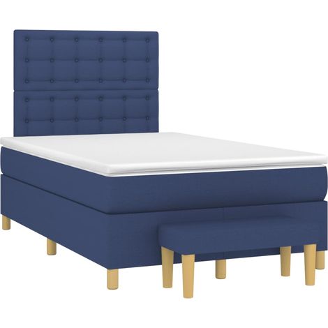 Sommier à lattes de lit avec matelas bleu 120x190 tissu (1/5)