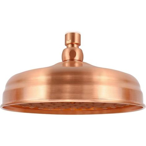 Pommeau de douche – Ø 20 cm, inox cuivré style ancien – Rotule pivotante – Douche pluie rétro (1/5)