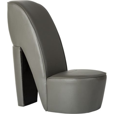 Chaise en forme de chaussure à talon haut Gris Similicuir vidaXL