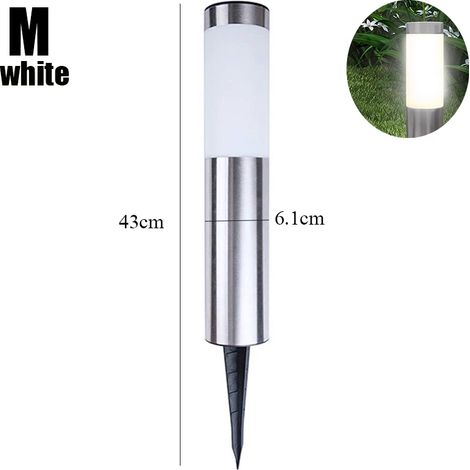 (1PC-M blanc) Lot de 4 lampes de jardin étanches pour éclairage paysager extérieur, compatibles avec allée, terrasse, cour, pelouse, lumière solaire LED pour décoration intérieure. (1/5)
