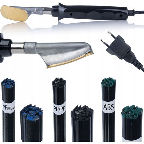 Rosfix PlasticWeld Pro 4 en 1 - Soldador de pl谩stico + Adhesivo PP/PE + Adhesivo ABS/PC/ASA 50 g + Adhesivo PP+EPDM negro 50 g  Kit de reparaci贸n de pl谩stico