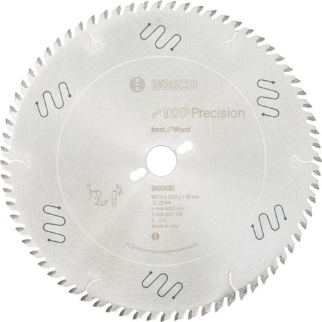 Lame de scie circulaire Bosch Top Precision Best for Wood 315 x 30 x 3,2 mm 72