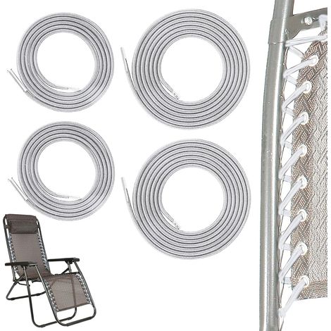 Set of 4 Replacement Bands for Lounger, Replacement Rope for Relax Zero Gravity Chair, Elastic Chair, Elastic Lounger Chair (Grey) (1/5)