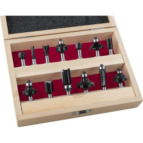 HM Fräsersatz 13-teilig (Oberfräsen), 8mm Schaft (1/4)