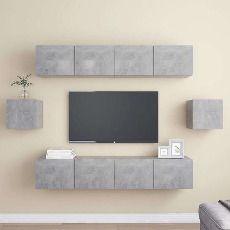 vidaXL Juego de muebles de salón 6 piezas gris hormigón (1/5)