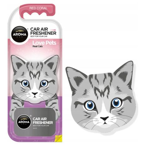 Aroma Car Love Pets Real Cats Auto-Lufterfrischer, Rote Koralle, 1 Stück.
