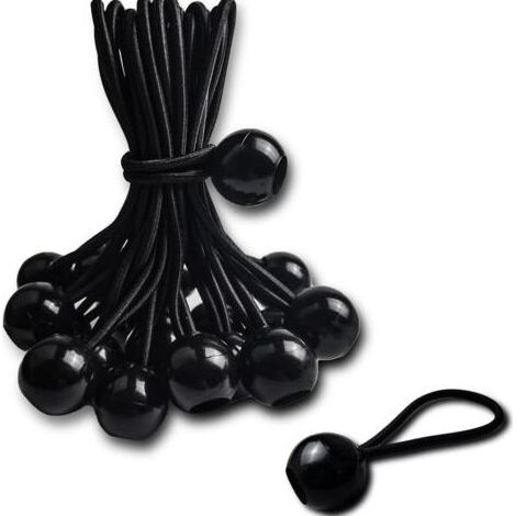 20 sangles élastiques avec boules de fixation, 25 cm, kit universel de sangles tendeur résistantes pour camping, bagages, bâches et chargement – noir (1/5)