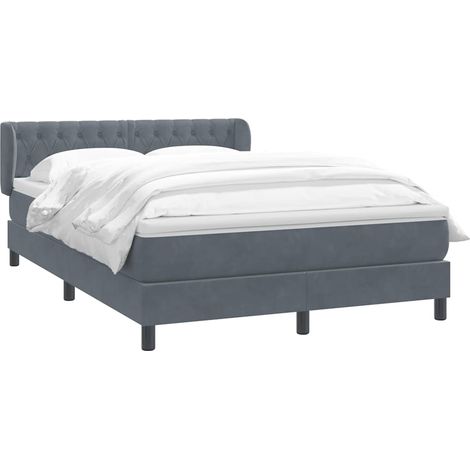 vidaXL Sommier à lattes de lit et matelas gris foncé 160x210cm velours