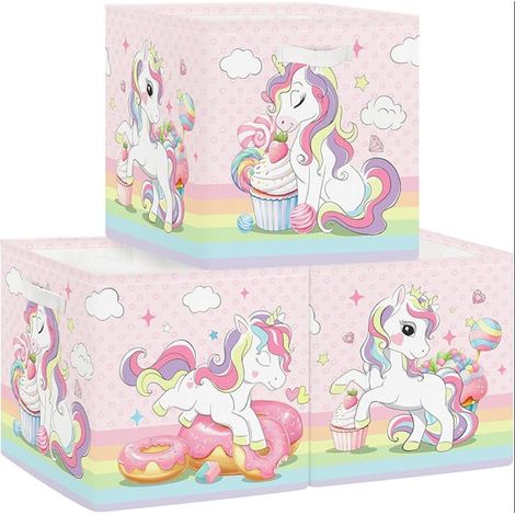 Boîtes de Rangement Paniers de Rangement Cube Nuage Étoile Enfant Pliables Coffre à Jouets Étagères Livres (1/5)