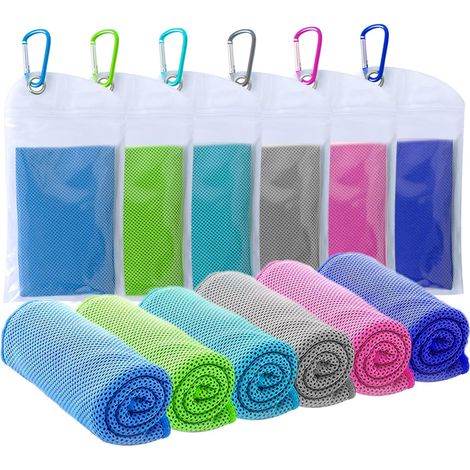 Serviette Rafraîchissante - Matériau Hyper-Évaporatif Respirant - Pour Activités Sportives Intérieures et Extérieures - 6 Pièces