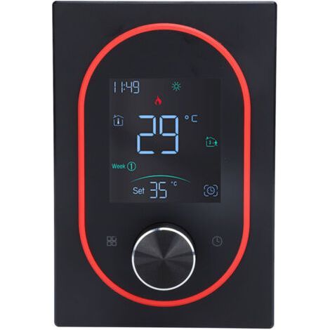 Smart Color Thermostat LCD Programmable Button Control Touch Screen Electric Heater with APP for Home Hotel Office AC 95V to 240V Black Normal Model (1/4)