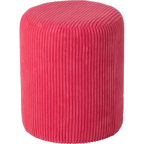 Tabouret rose fuchsia design bois assise confortable salon - Rose fuchsia intense (1/5)