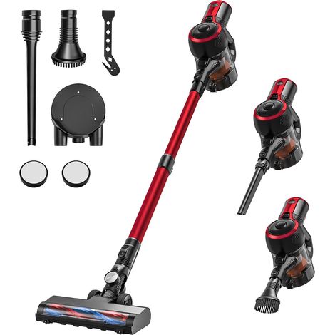 Aspirateur Balai sans Fil 25Kpa, Aspirateur sans Fil de 160W avec 2 Modes, Aspirateurs Balais et Balais électriques Tube Télescopique, Lumières LED, Jusqu'à 38 Minutes d'Autonomie (1/5)