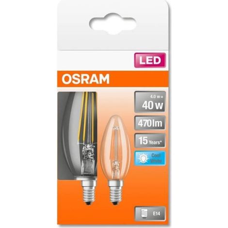 Filamento a fiamma chiara LED 4W E14 Freddo Confezione da 2 - Osram (1/5)