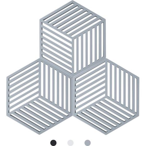 Kitchen Pot Coaster Tapis de Protection en Silicone Teffa (Gris, Raya Hexagonal: 160x138x8mm)