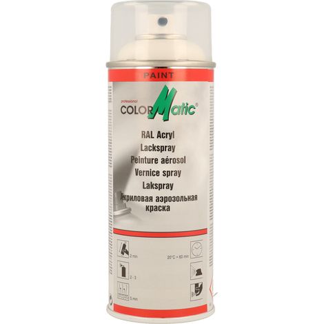 PEINTURE ACRYLIQUE RAL9010 BLANC PUR BRILLANT 400ML COLORMATIC