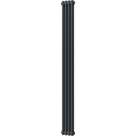 Alpha - Anthracite Vertical Column Radiator H1800mm x W196mm 2 Column (1/3)