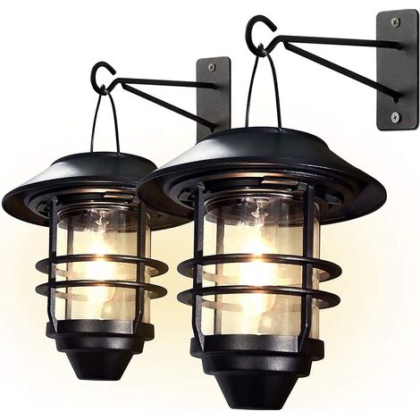 RHAFAYRE Lampes solaires à suspendre à suspendre, luminaires décoratifs, lampes solaires, imperméables, blanc chaud, pour jardin, maison, véranda, jardin, 15 lumens, 2 pièces (1/5)