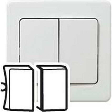 Legrand 086505 - Coprimozzo SAGANE PLEXO - DBLE VV, DOPPIA ACCENSIONE, DOPPIA PUSH - BIANCO