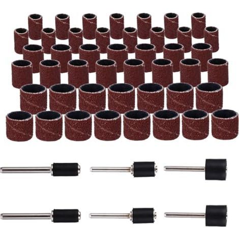 Lot de 51 Mandrins Tambour pour Ponceuse à Manchons Ponçage en Papier Verre Abrasif Boîte Rangement Incluse Compatible Travaux Bois Métal et Polissage - (1/5)