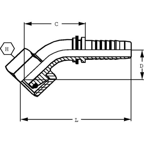 Inserto DN20-M36x2,0-25S-45掳 A ALFAGOMMA PGSO203645AF41