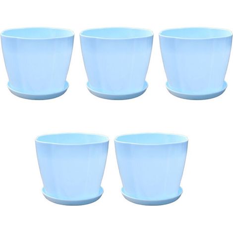 Pot à Succulentes Rond 9x6x8 cm - JINFGERNE - Plastique Couleur Vive, Finitions Soignées, Idéal pour Plantes d’Intérieur et Bonsaïs (1/5)