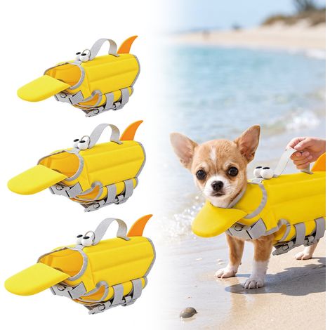 Gilet de flottaison pour chien, maillot de bain anti-coulage pour animaux de compagnie au quotidien, équipement de flottaison et de protection pour chien dans l'eau -- XS (1/5)